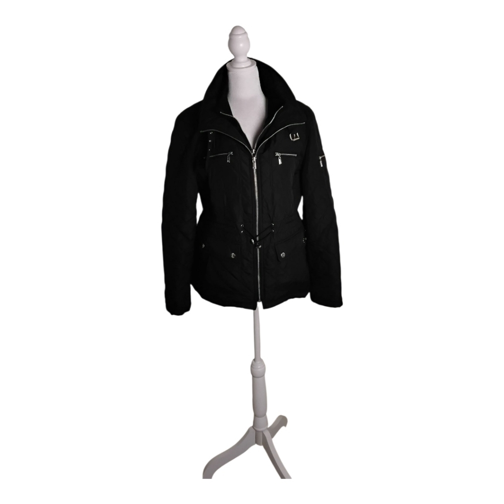 Michael Michael Kors Black Quilted Zip Front Jacket New Women’s Large